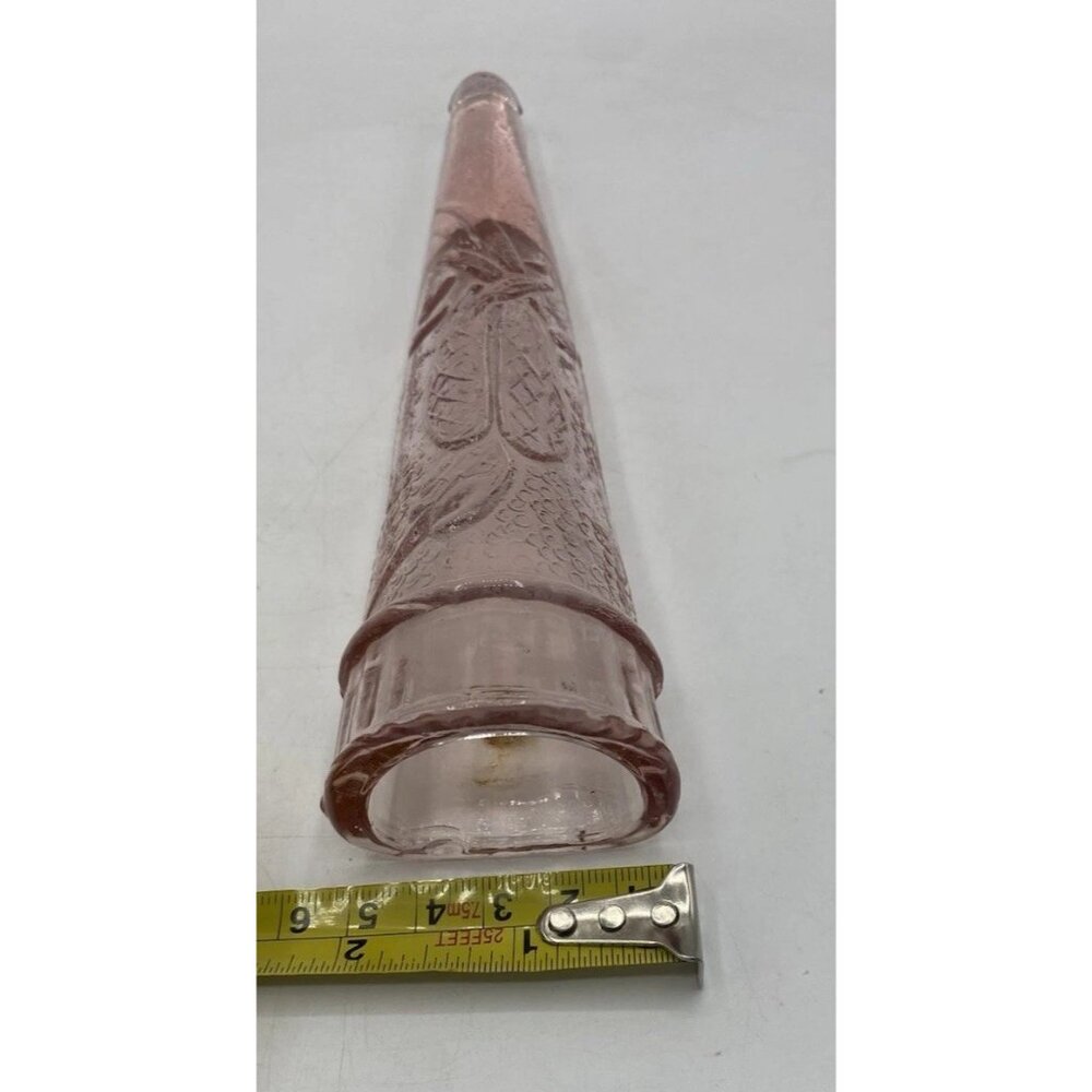 Dugan Pink Glass Wall Pocket Vase Woodpecker Flicker Cone Embossed Bird Motif - Picture 9 of 12